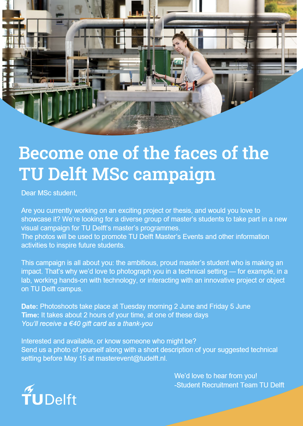 MSc visual campaign for TU Delft's master's programmes